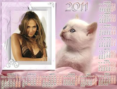 Календарь с котенком 2011, сделать онлайн сделать oline