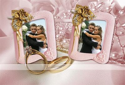 Самые красивые свадебные рамки в нежных тонах на 2 фото, сделать онлайн
