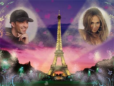 Фотоэффекты для фото онлайн для влюбленных Небо Парижа, сделать онлайн
