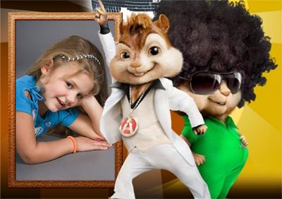 Детские рамки онлайн с героями фильма Элвин и бурундуки, вставить фото онлайн