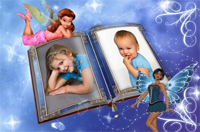Детская рамка на 2 фото в книжке, вставить фото в рамку онлайн