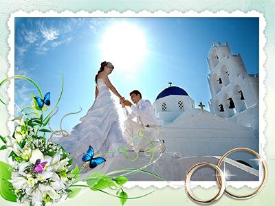 Обручальное кольцо, горизонтальные свадебные фоторамки онлайн
